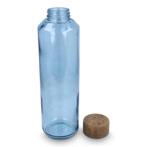 Borraccia in vetro riciclato InSideOut ReuuZ con tappo in legno 650 ml - personalizzabile con logo