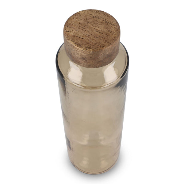 Borraccia in vetro riciclato InSideOut ReuuZ con tappo in legno 650 ml - personalizzabile con logo