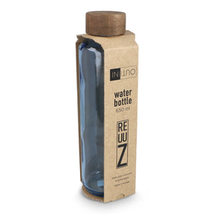 Borraccia in vetro riciclato InSideOut ReuuZ con tappo in legno 650 ml - personalizzabile con logo