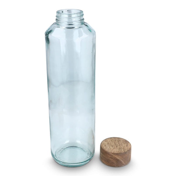 Borraccia in vetro riciclato InSideOut ReuuZ con tappo in legno 650 ml - personalizzabile con logo