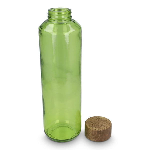 Borraccia in vetro riciclato InSideOut ReuuZ con tappo in legno 650 ml - personalizzabile con logo