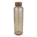 Borraccia in vetro riciclato InSideOut ReuuZ con tappo in legno 650 ml Trasparente / Marrone - personalizzabile con logo