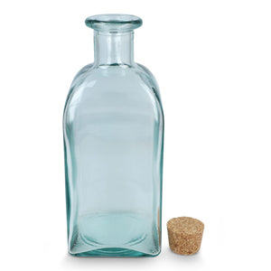 Borraccia in vetro riciclato InSideOut Square ReuuZ con tappo in sughero 1L Trasparente - personalizzabile con logo