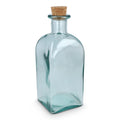 Borraccia in vetro riciclato InSideOut Square ReuuZ con tappo in sughero 1L Trasparente - personalizzabile con logo
