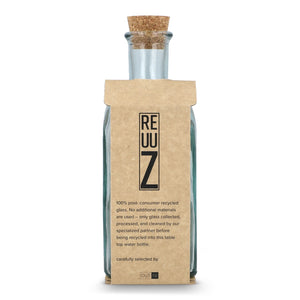 Borraccia in vetro riciclato InSideOut Square ReuuZ con tappo in sughero 500ml Trasparente - personalizzabile con logo