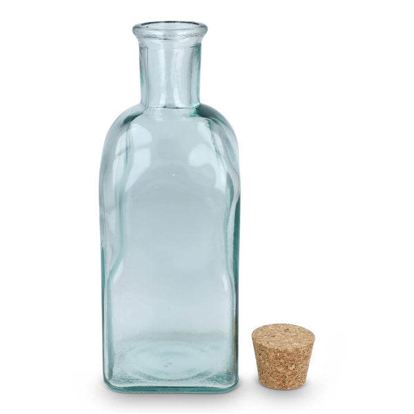 Borraccia in vetro riciclato InSideOut Square ReuuZ con tappo in sughero 500ml Trasparente - personalizzabile con logo