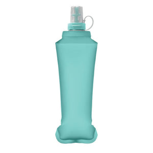 Borraccia pieghevole da 500 ml Azzurro - personalizzabile con logo