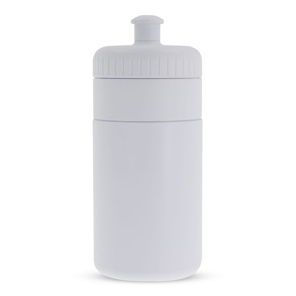 Borraccia sportiva con bordo 500ml bianco - personalizzabile con logo