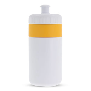Borraccia sportiva con bordo 500ml Giallo - personalizzabile con logo