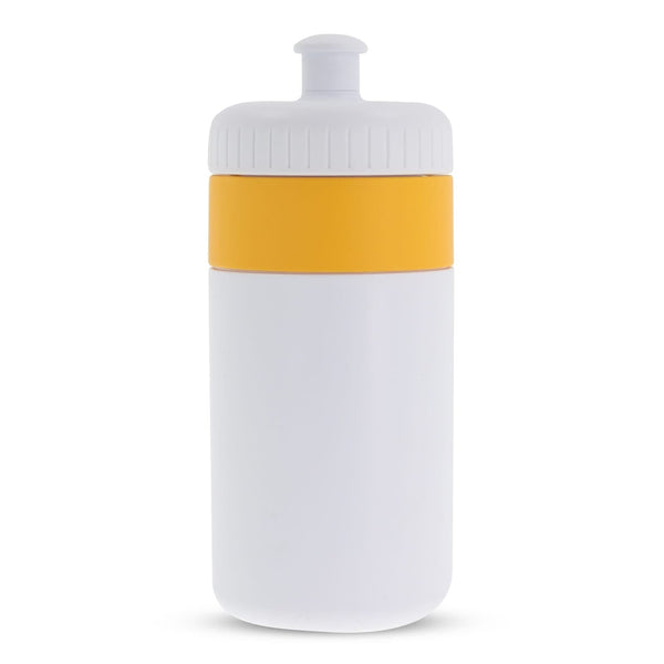 Borraccia sportiva con bordo 500ml Giallo - personalizzabile con logo