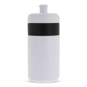 Borraccia sportiva con bordo 500ml nero - personalizzabile con logo