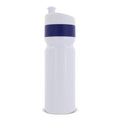 Borraccia sportiva con bordo 750ml Bianco / blu navy - personalizzabile con logo