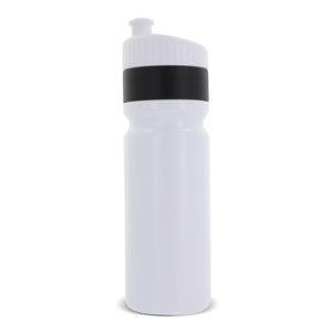 Borraccia sportiva con bordo 750ml Bianco / nero - personalizzabile con logo