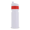 Borraccia sportiva con bordo 750ml Bianco / Rosso - personalizzabile con logo