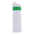 Borraccia sportiva con bordo 750ml Bianco / verde - personalizzabile con logo