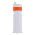 Borraccia sportiva con bordo 750ml White / arancione - personalizzabile con logo