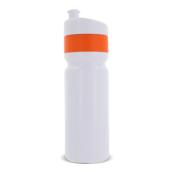 Borraccia sportiva con bordo 750ml White / arancione - personalizzabile con logo