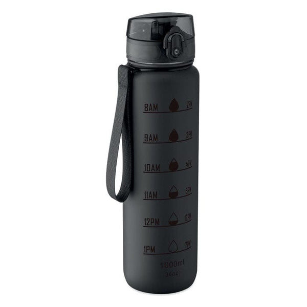 Borraccia sportiva RPET 1L Nero - personalizzabile con logo
