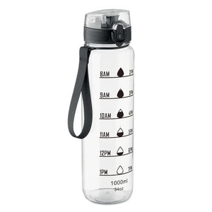 Borraccia sportiva RPET 1L Trasparente - personalizzabile con logo