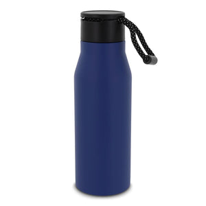 Borraccia termica con corda 600ml blu navy - personalizzabile con logo