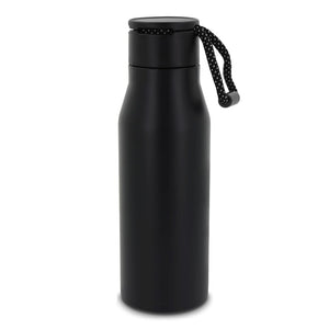 Borraccia termica con corda 600ml Nero - personalizzabile con logo