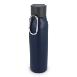 Borraccia termica con moschettone finitura opaca 600 ml blu navy - personalizzabile con logo