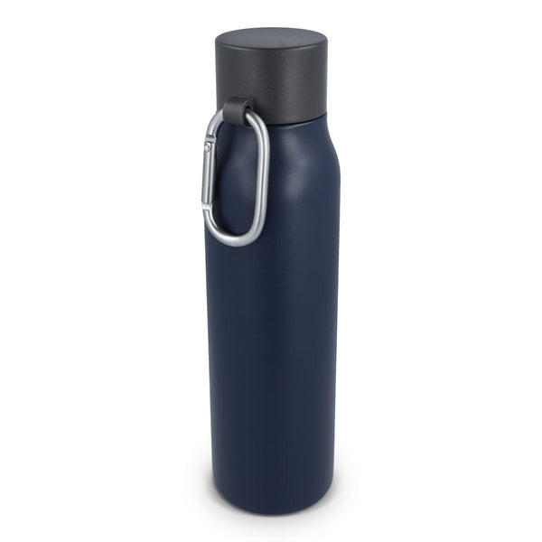 Borraccia termica con moschettone finitura opaca 600 ml blu navy - personalizzabile con logo