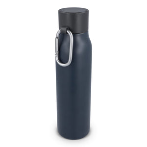Borraccia termica con moschettone finitura opaca 600 ml Grigio - personalizzabile con logo