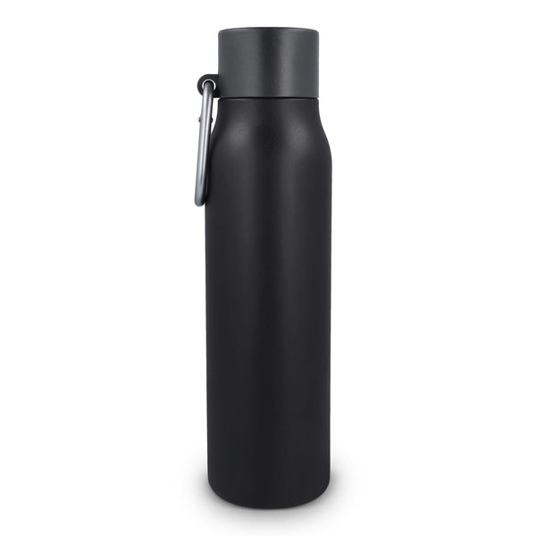 Borraccia termica con moschettone finitura opaca 600 ml - personalizzabile con logo
