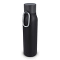 Borraccia termica con moschettone finitura opaca 600 ml Nero - personalizzabile con logo
