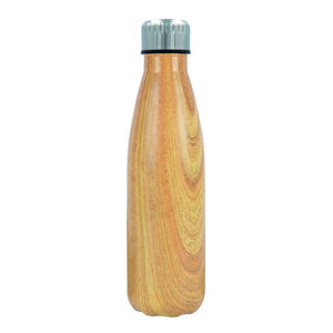 Borraccia termica Swing con display della temperatura 500ml legno beige - personalizzabile con logo