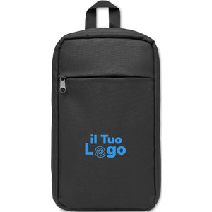 Borsa a tracolla in 600D Rpet Nero - personalizzabile con logo