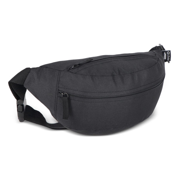 Borsa a tracolla / Marsupio R-PET 5L Nero - personalizzabile con logo
