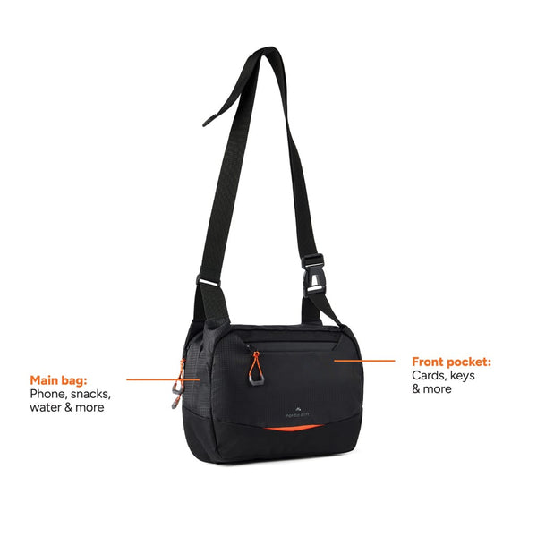 Borsa a tracolla Nordic Drift Trail RCS 4L nero - personalizzabile con logo