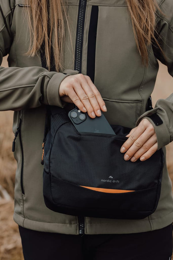 Borsa a tracolla Nordic Drift Trail RCS 4L nero - personalizzabile con logo