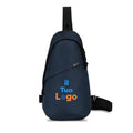 Borsa a tracolla Renew in rPET AWARE™ blu navy - personalizzabile con logo