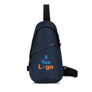 Borsa a tracolla Renew in rPET AWARE™ blu navy - personalizzabile con logo