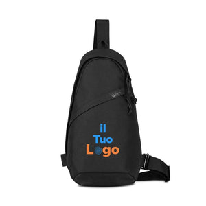 Borsa a tracolla Renew in rPET AWARE™ nero - personalizzabile con logo