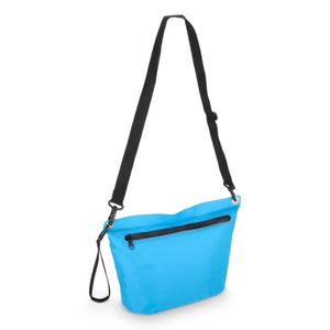 Borsa a tracolla resistente all'acqua in tessuto ripstop 33 x 23 x 13 cm azzurro - personalizzabile con logo