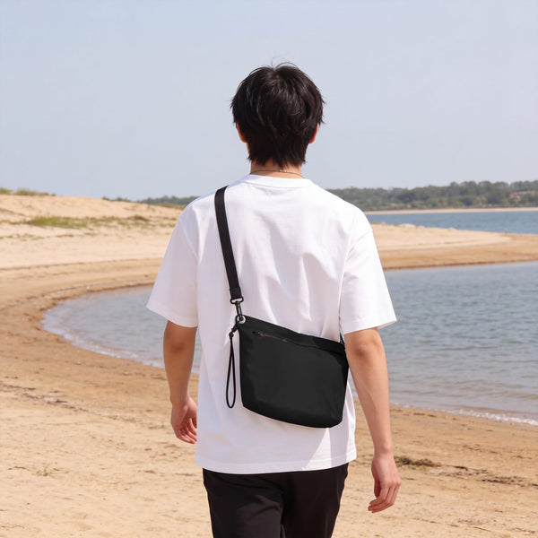 Borsa a tracolla resistente all'acqua in tessuto ripstop 33 x 23 x 13 cm - personalizzabile con logo
