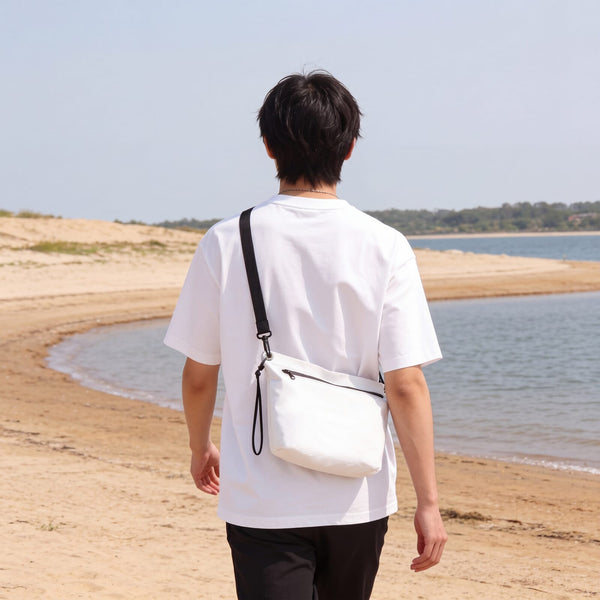 Borsa a tracolla resistente all'acqua in tessuto ripstop 33 x 23 x 13 cm - personalizzabile con logo