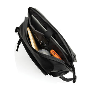 Borsa a tracolla Swiss Peak OSLO RCS nero - personalizzabile con logo