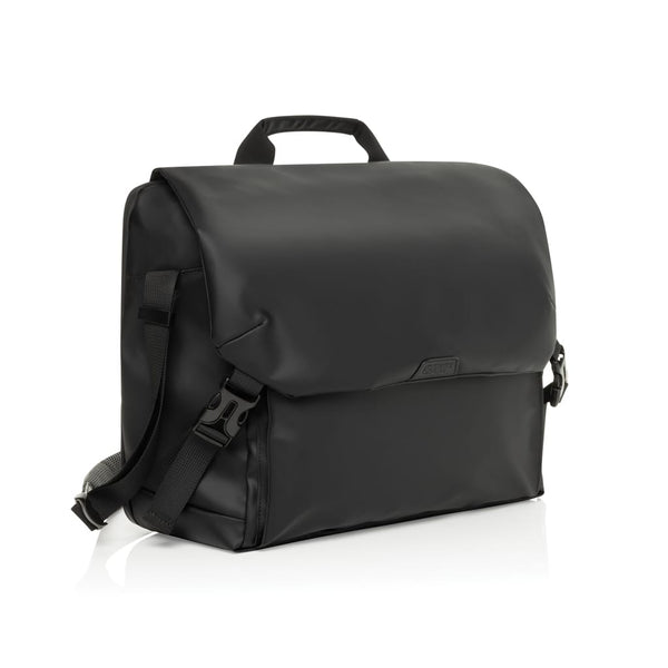 Borsa a tracolla Swiss Peak OSLO RCS nero - personalizzabile con logo