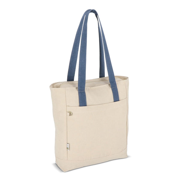 Borsa carrier Canvas InSideOut Reuuz 33 x 42 x 10 cm beige / Grigio - Blu - personalizzabile con logo