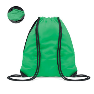 Borsa con cordoncino verde - personalizzabile con logo