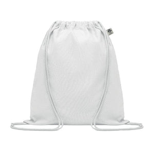 Borsa con coulisse in cotone bianco - personalizzabile con logo