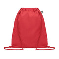 Borsa con coulisse in cotone rosso - personalizzabile con logo