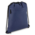 Borsa con coulisse in R-PET 600D rivestita in PU, 33 x 42 cm blu navy - personalizzabile con logo