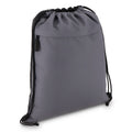 Borsa con coulisse in R-PET 600D rivestita in PU, 33 x 42 cm Grigio - personalizzabile con logo