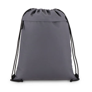 Borsa con coulisse in R-PET 600D rivestita in PU, 33 x 42 cm - personalizzabile con logo